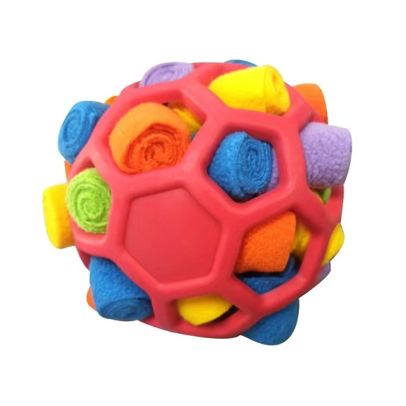 Snuffle Ball for Dogs - Red - Interactive Dog Toys for Dogs and Puppies New - Picture 3 of 3